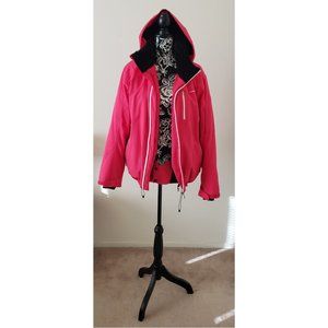 Wedze pink ski jacket with detachable hood